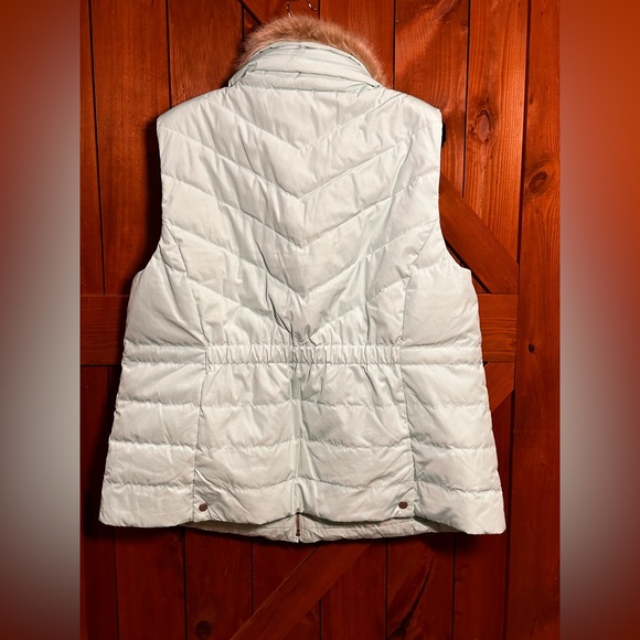 Talbots FAUX FUR COLLAR DOWN PUFFER VEST size 2x mint color - Picture 3 of 7